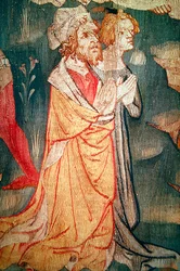 Detail of Men Put to Death by the Beast of the Earth, no. 45 from The Apocalypse of Angers, 1373-87